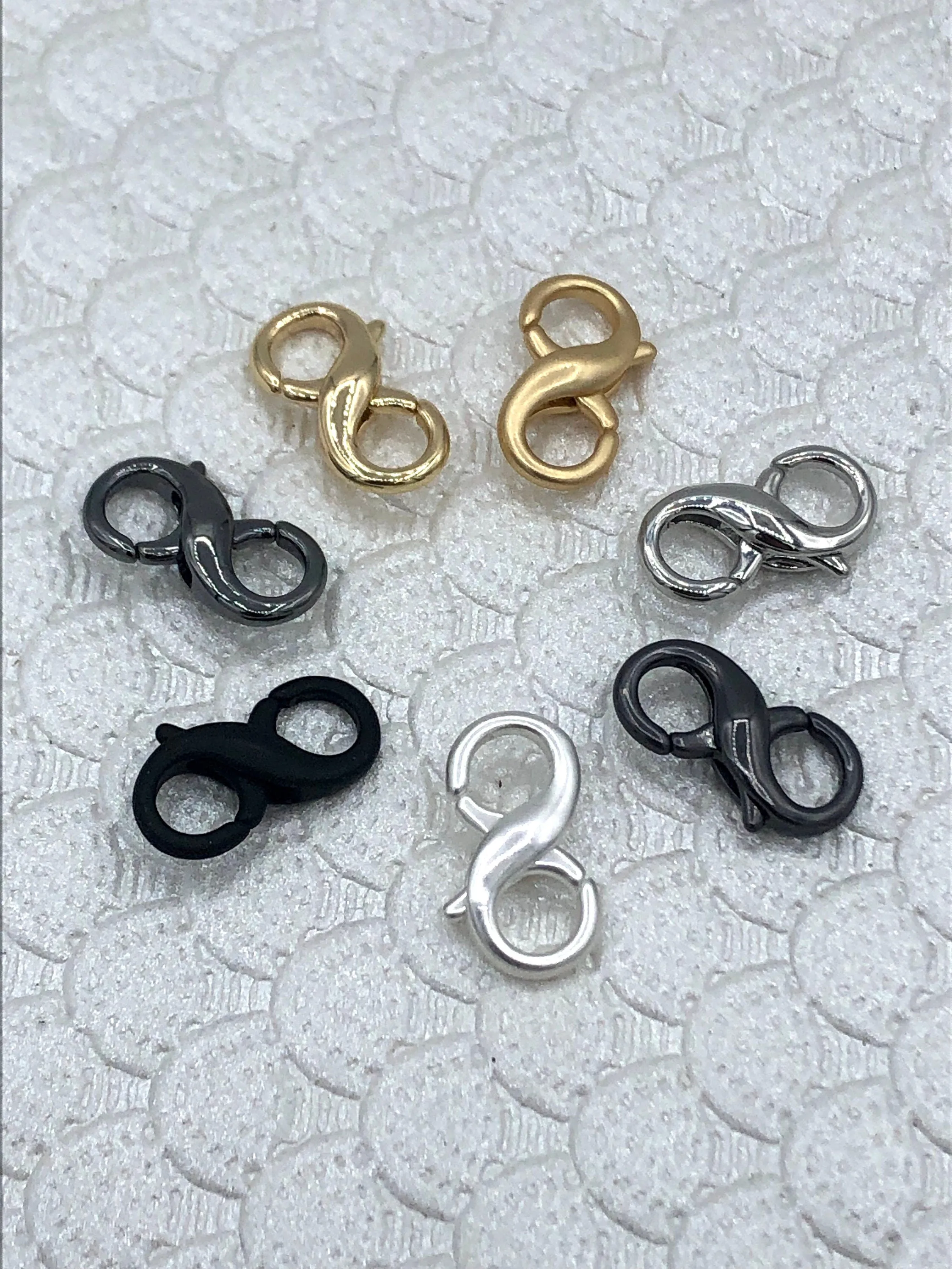 18mm Double Opening Infinity Figure 8 clasp for Easy Connectors, Spring Hook Lobster Clasp, Jewelry Clasps ,Brass Clasp,  colors Fast Ship