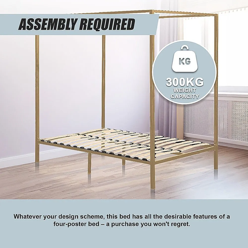 4 Poster Queen Bed Frame Gold