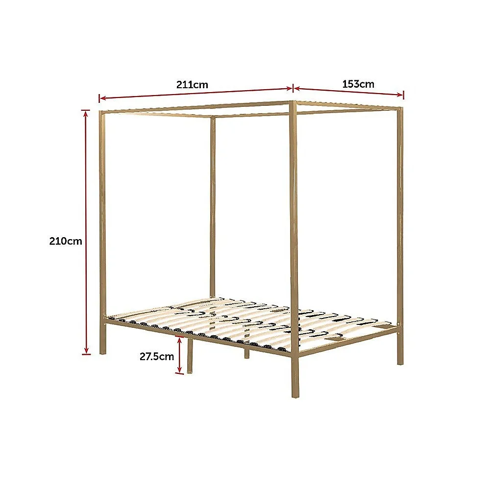 4 Poster Queen Bed Frame Gold