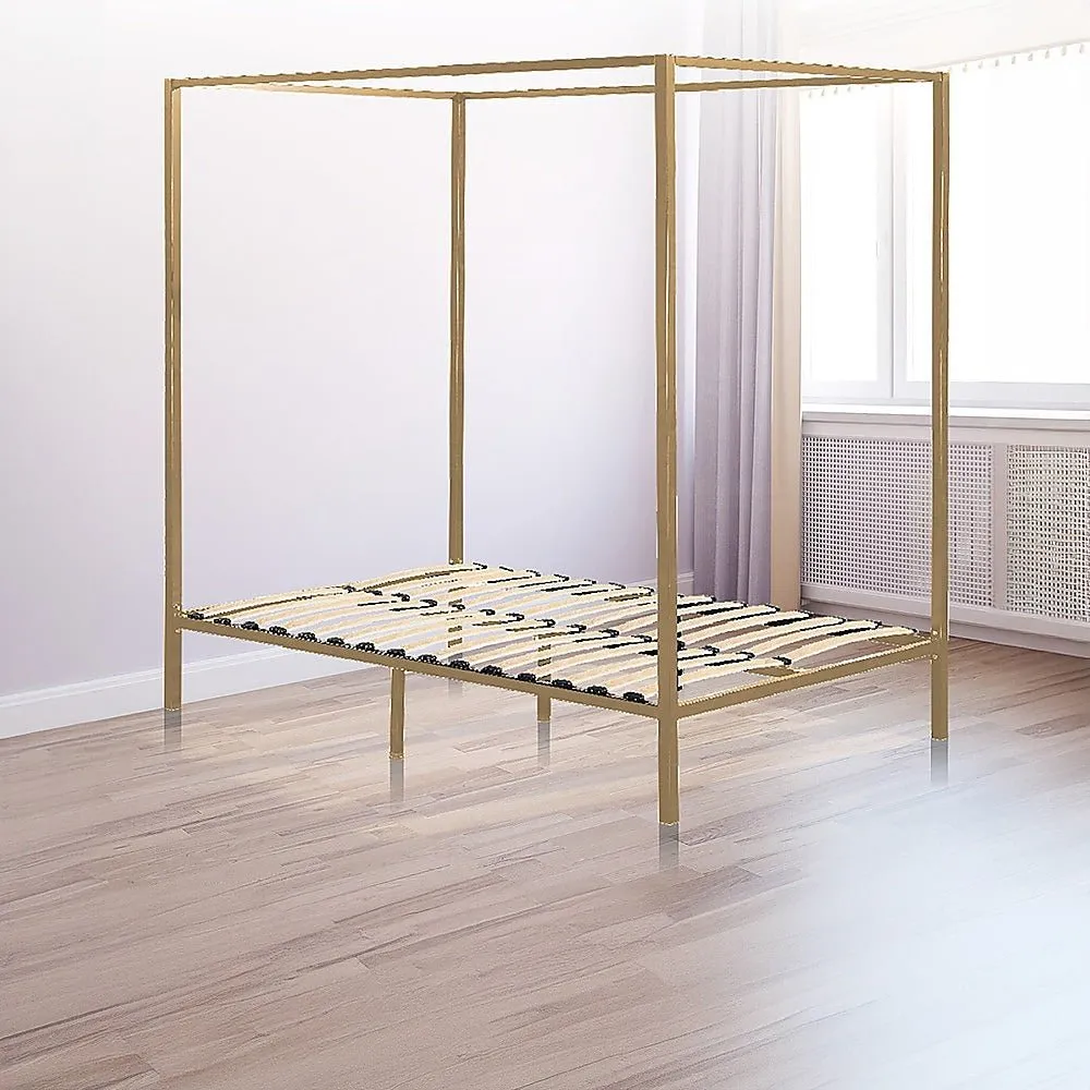 4 Poster Queen Bed Frame Gold