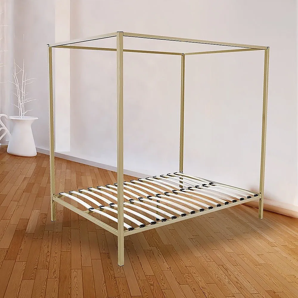 4 Poster Queen Bed Frame Gold