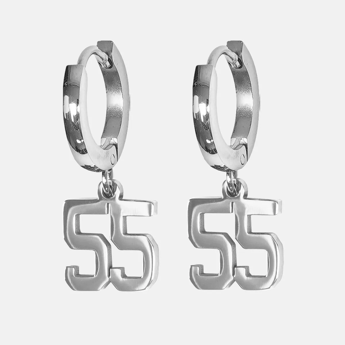 55 Number Earring - Stainless Steel