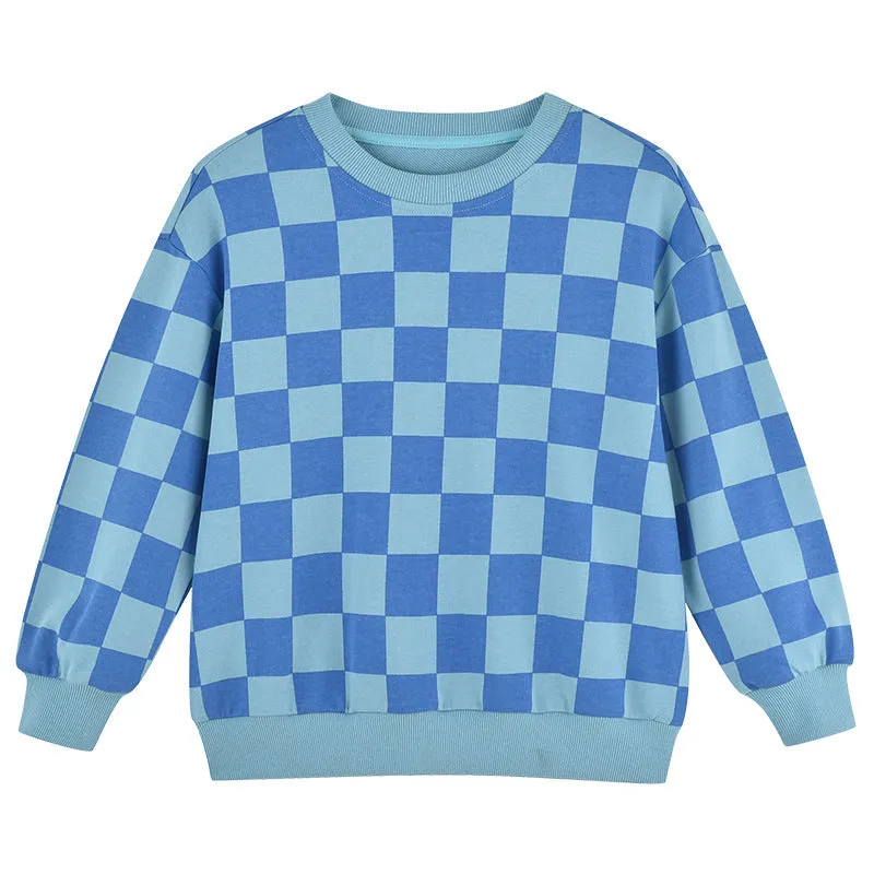 Baby Checkerboard Pattern Long Sleeve Loose Hoodies by MyKids-USA™