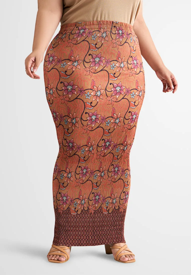 Baigum Pleated Printed Batik Skirt