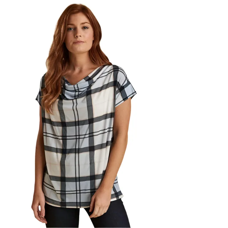 Barbour Redgarth Ladies Top - Fade Blue Tartan - Size 08