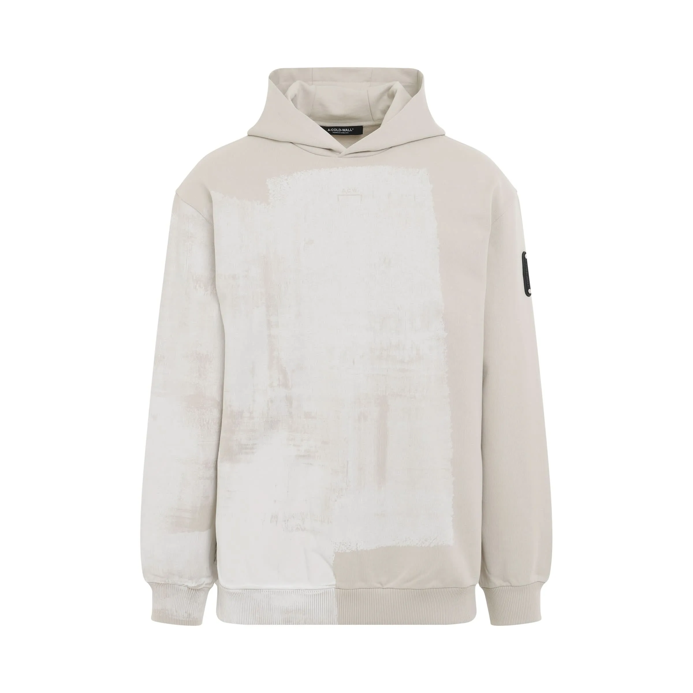 Brushstroke Painted Hoodie in Bone