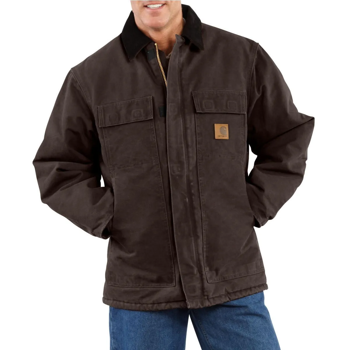 Carhartt Men's Dark Brown Sandstone Traditional Coat