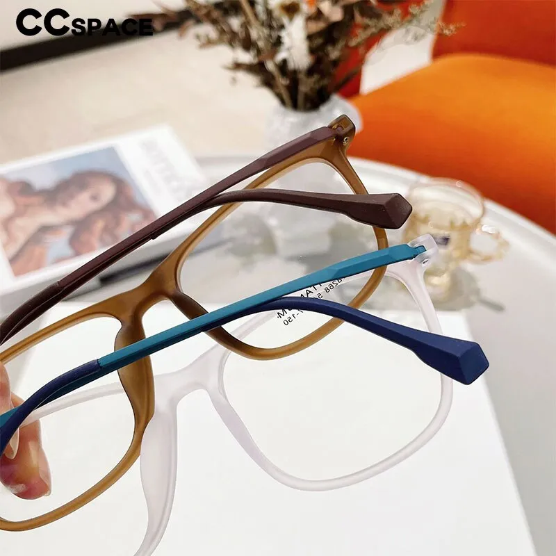 CCspace Unisex Full Rim Square Tr 90 Titanium Eyeglasses 55521