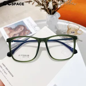 CCspace Unisex Full Rim Square Tr 90 Titanium Eyeglasses 55521