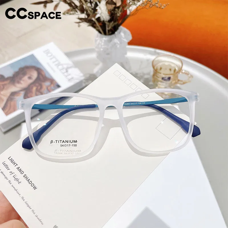 CCspace Unisex Full Rim Square Tr 90 Titanium Eyeglasses 55521