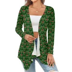 Christmas Wreaths Women's Short Cardigan