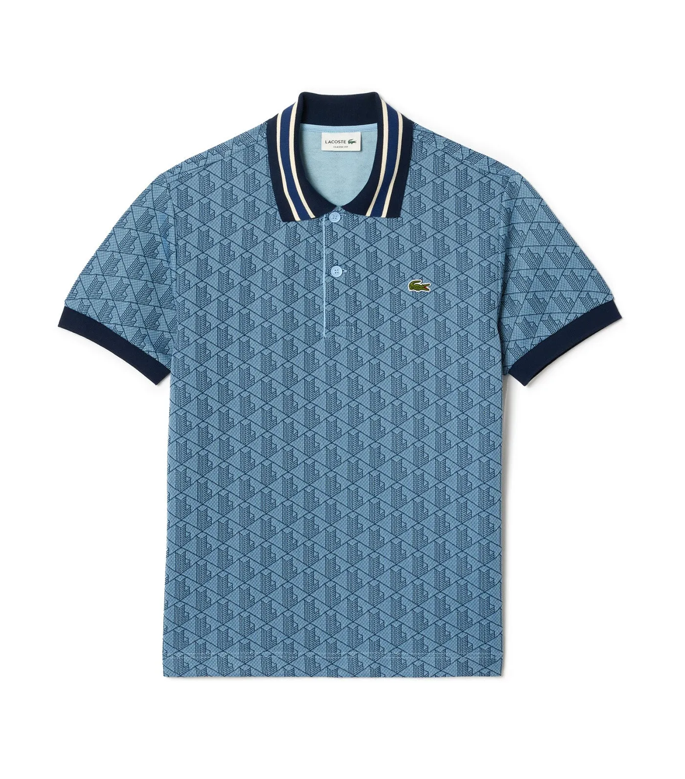 Classic Fit Contrast Collar Monogram Motif Polo Shirt Rill/Globe