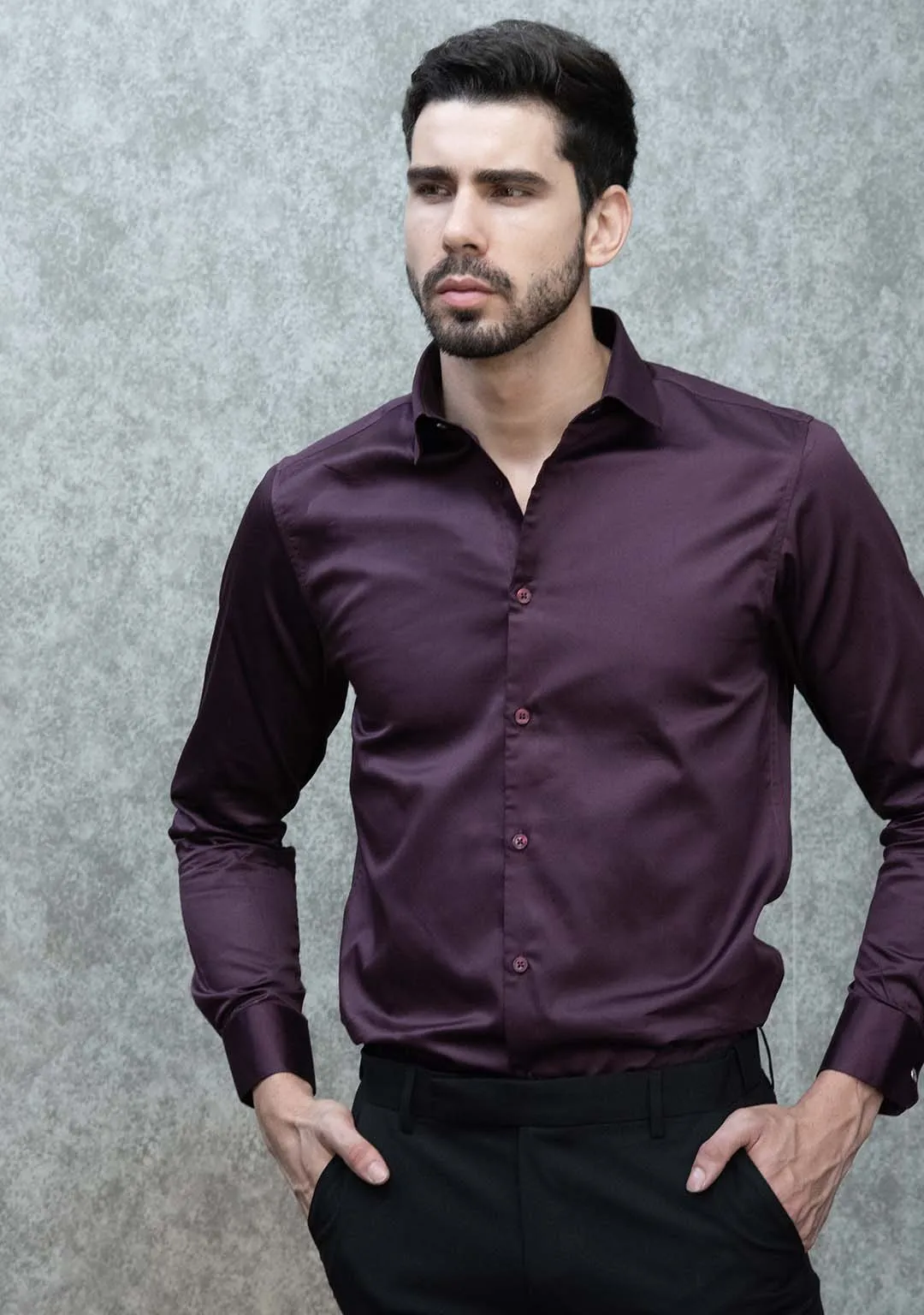 Classic Shirt in Italian Plum