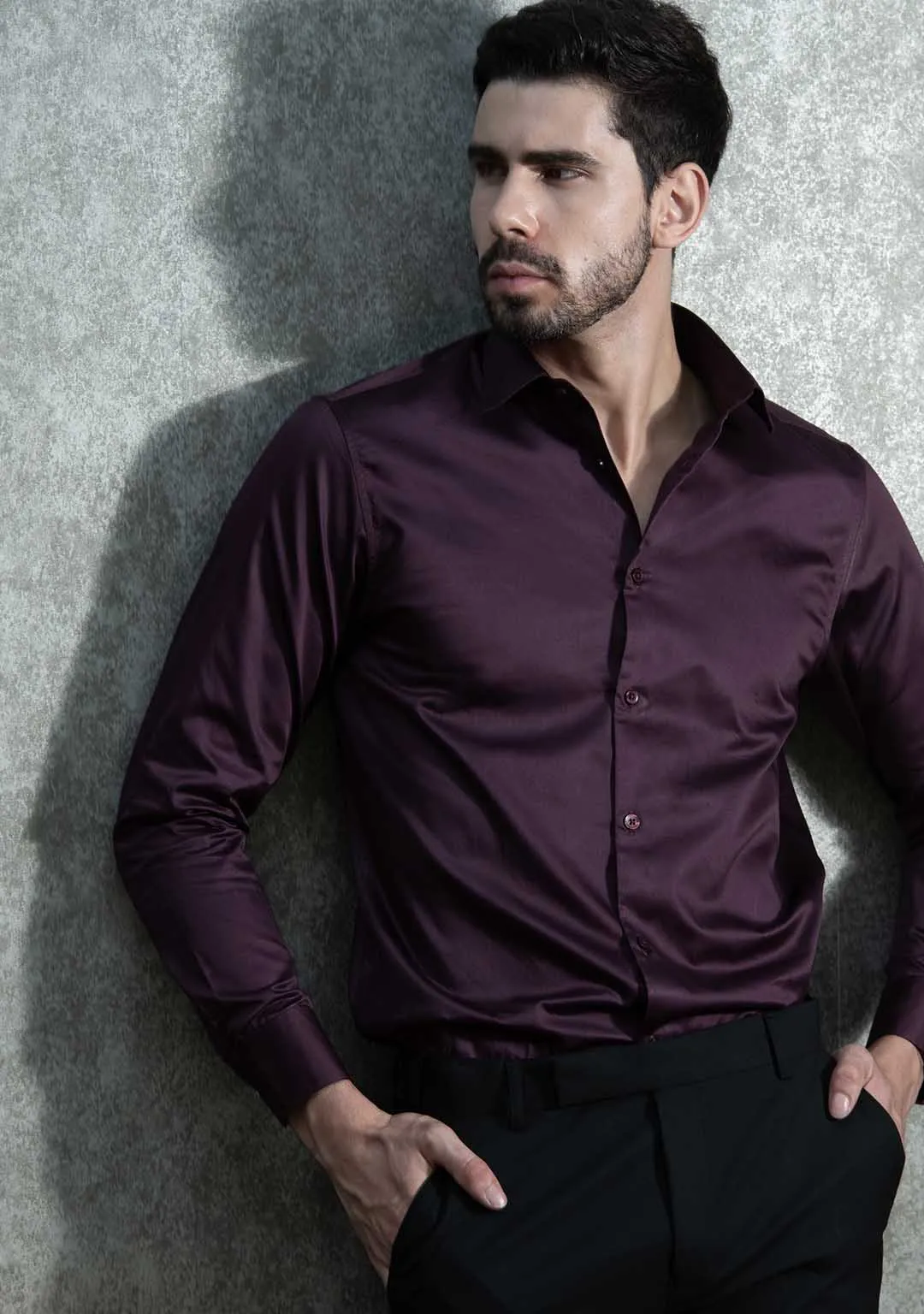 Classic Shirt in Italian Plum