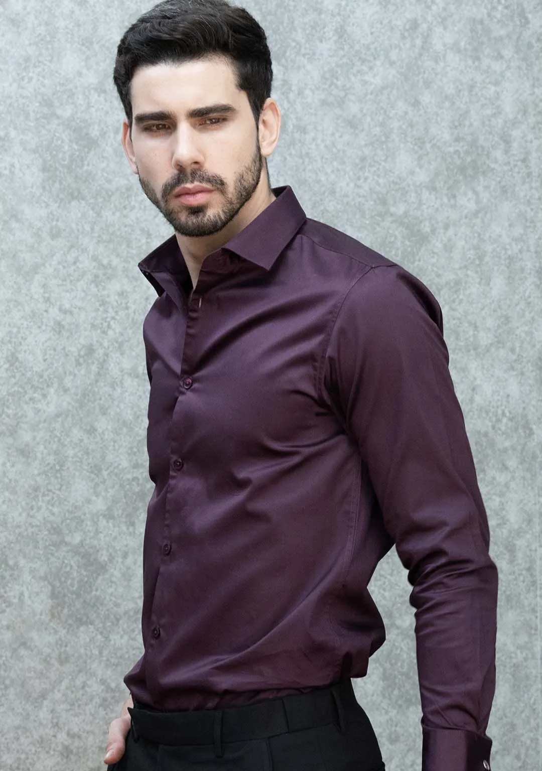 Classic Shirt in Italian Plum