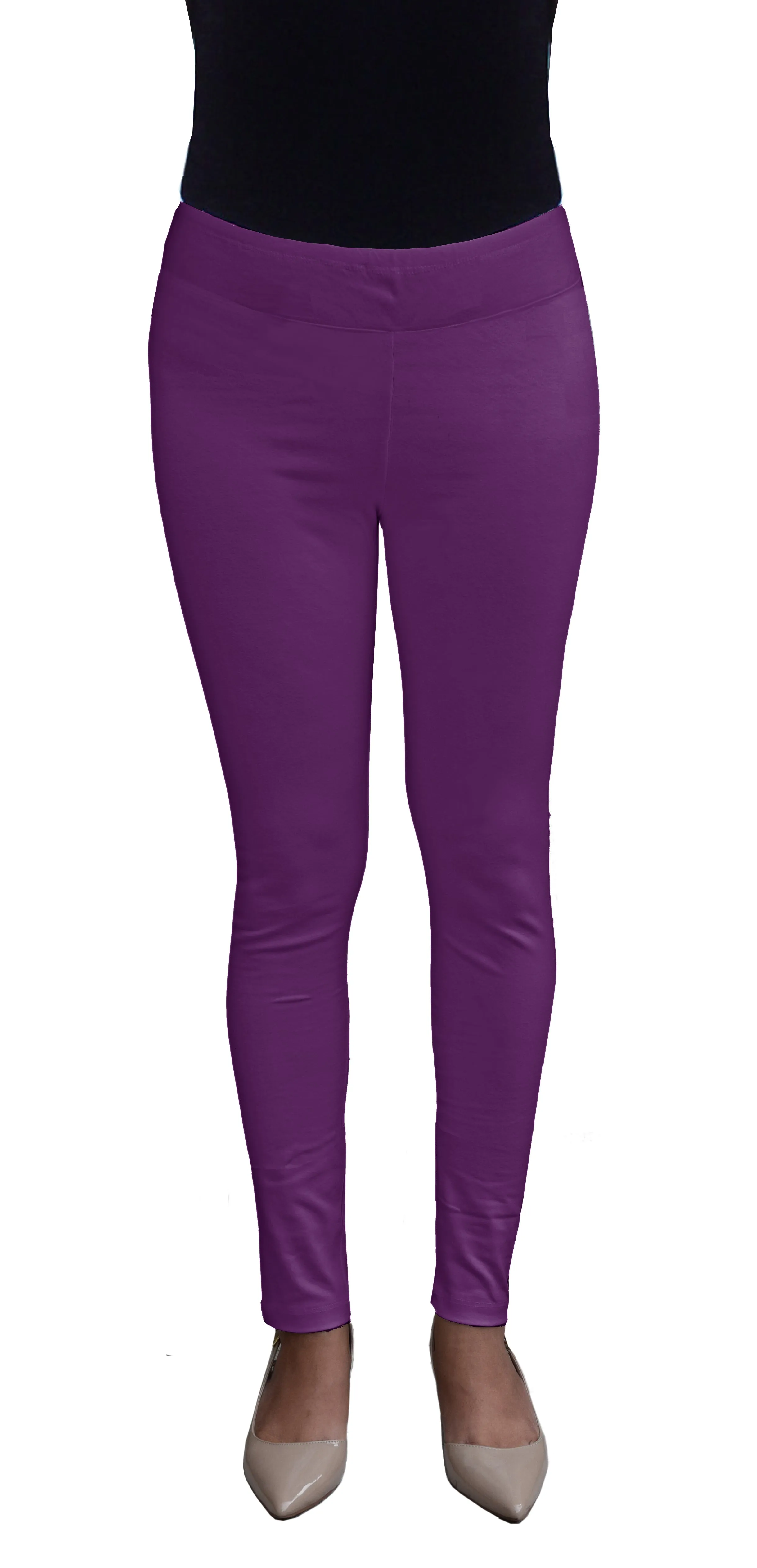 Cotton Spandex, Stretchable, 28in Inseam Regular Length Full Leggings