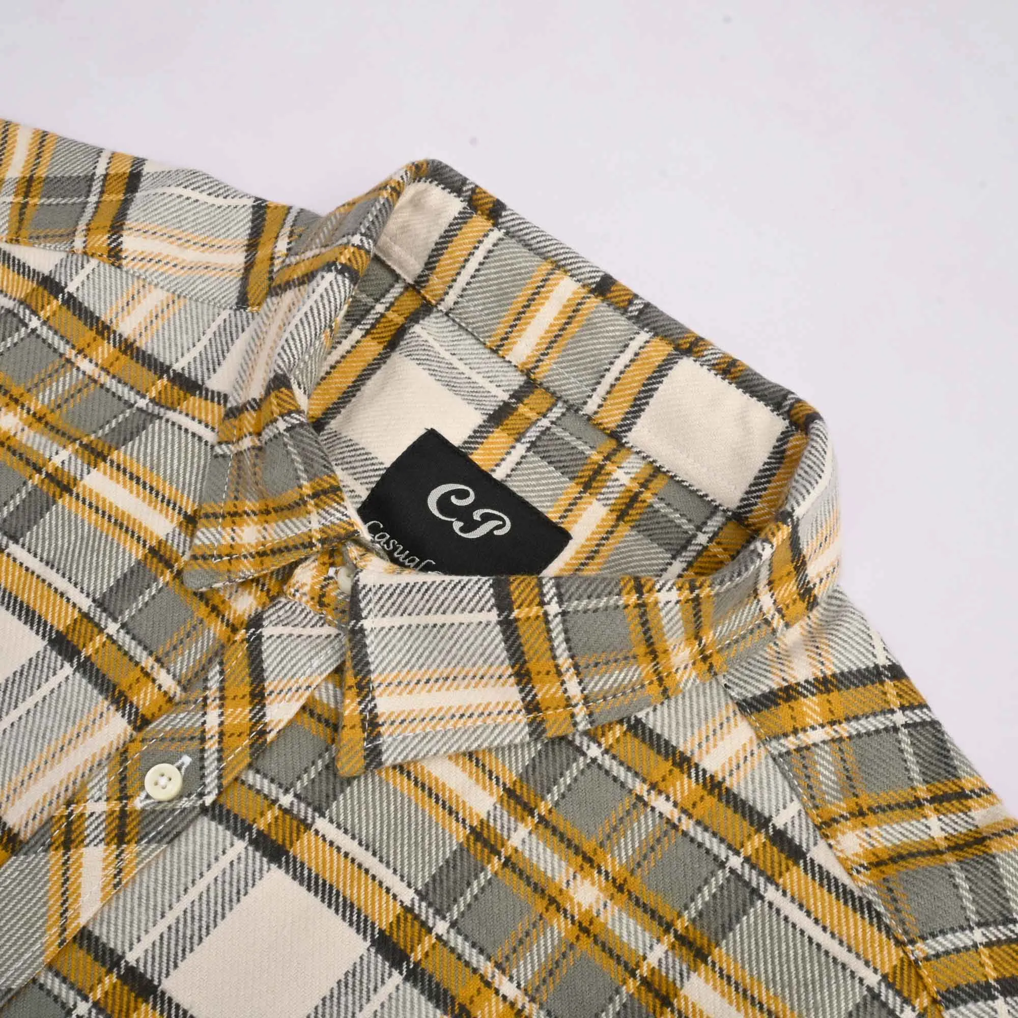 CP Men's Gouda Check Design Regular Fit Casual Shirt