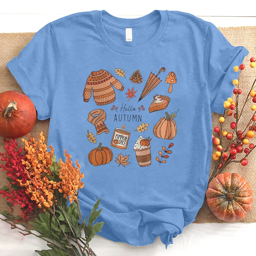 Customized Autum Little Things Shirt, Iprintasty halloween, Retro Fall Shirt, Cute Fall Shirt, Hello Fall T-Shirt