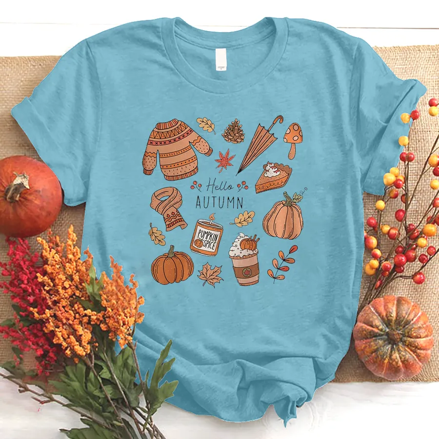 Customized Autum Little Things Shirt, Iprintasty halloween, Retro Fall Shirt, Cute Fall Shirt, Hello Fall T-Shirt