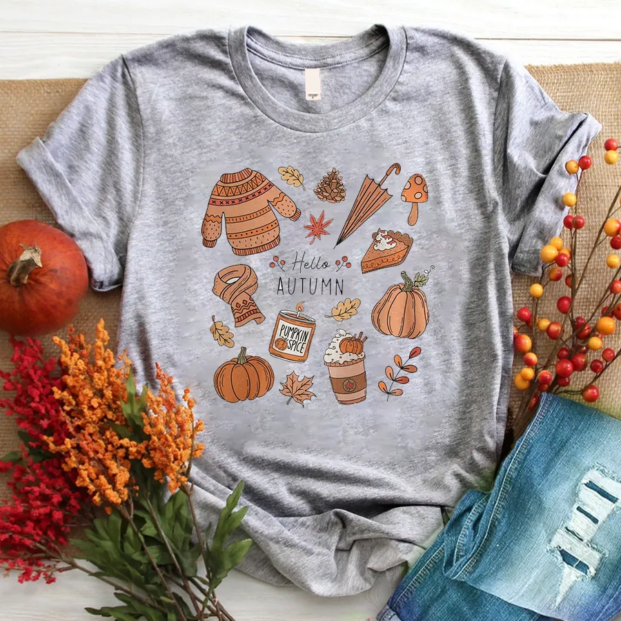 Customized Autum Little Things Shirt, Iprintasty halloween, Retro Fall Shirt, Cute Fall Shirt, Hello Fall T-Shirt