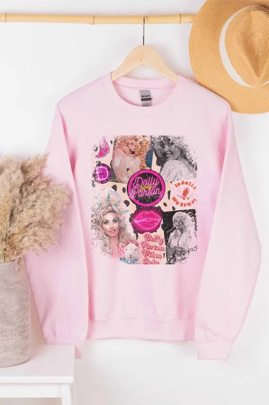 DOLLY PARTON COLLAGE GRAPHIC SWEATSHIRT PLUS SIZE