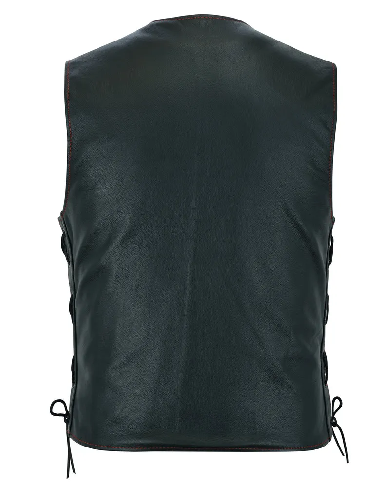 DS156 Men's Classic Leather Vest "The Honor Ride"