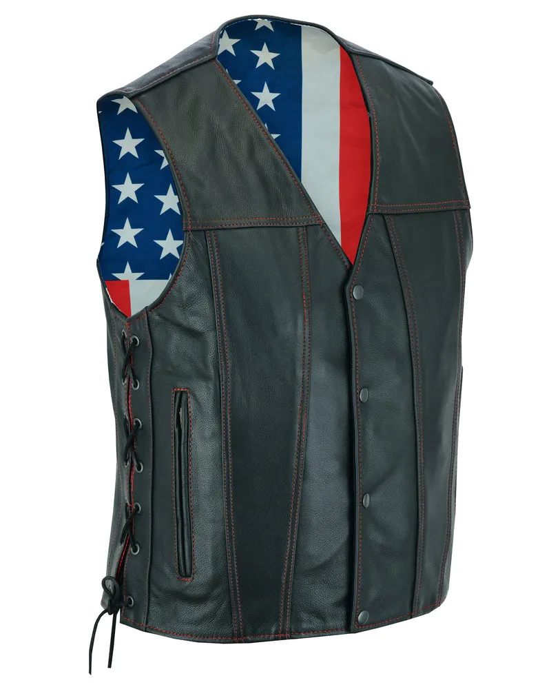 DS156 Men's Classic Leather Vest "The Honor Ride"