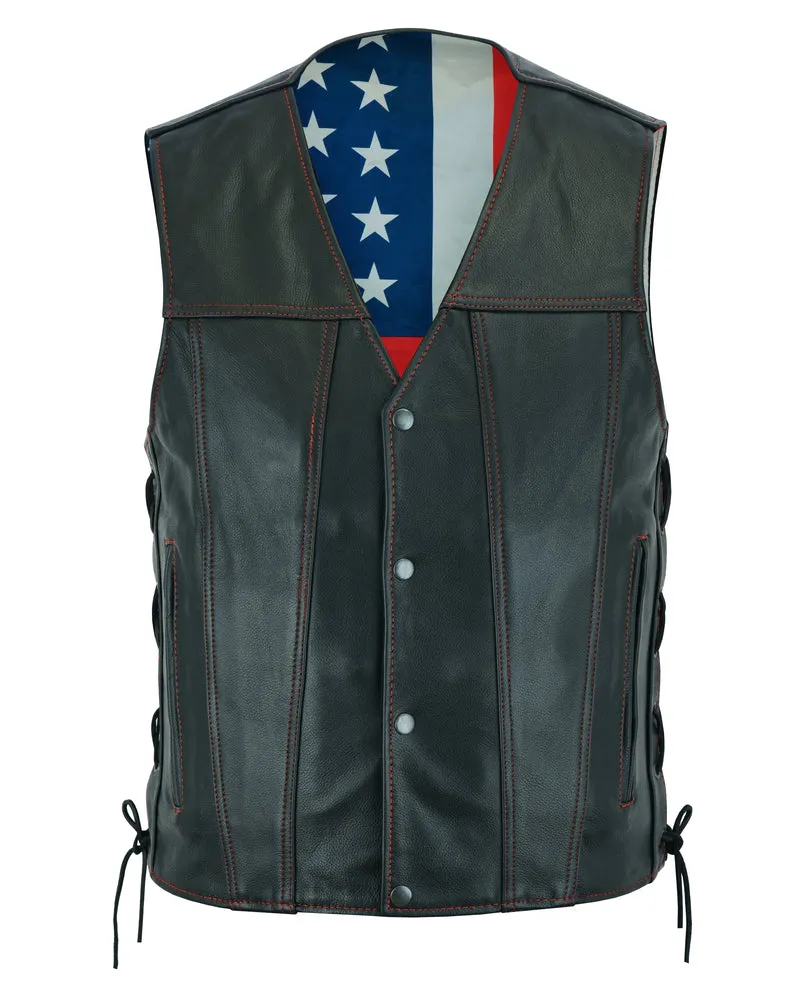 DS156 Men's Classic Leather Vest "The Honor Ride"