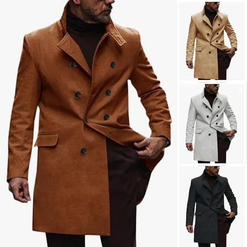 European And American New Plus Size Woolen Coat Men