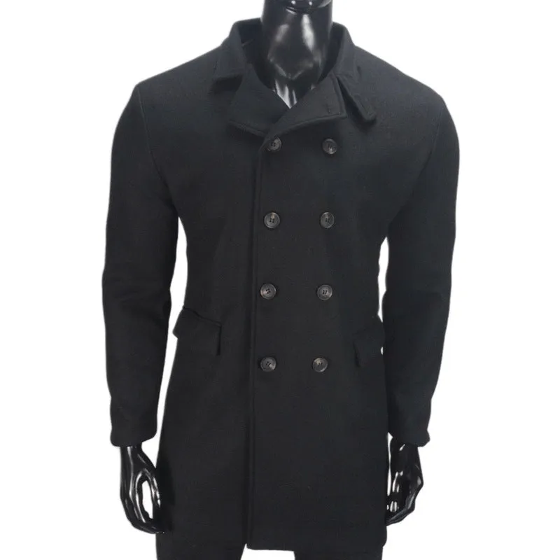 European And American New Plus Size Woolen Coat Men