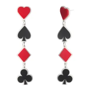 Exaggerated Playing Card Suit Dangles Hypoallergenic Earrings for Sensitive Ears Made with Plastic Posts