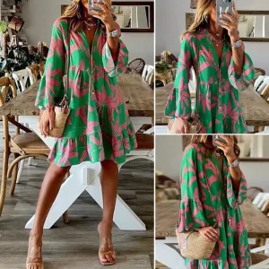 Flared Sleeve Dress