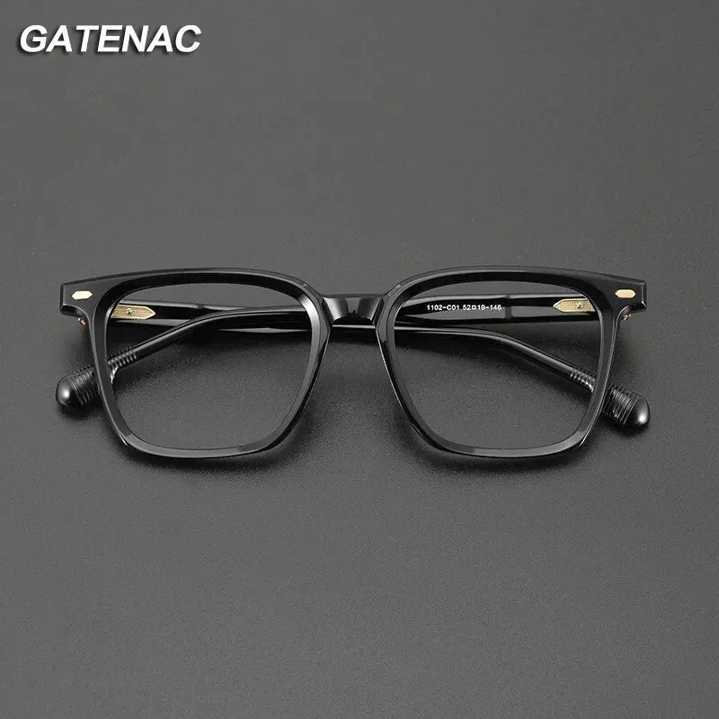 Gatenac Unisex Full Rim Square Acetate Eyeglasses Gxyj1131