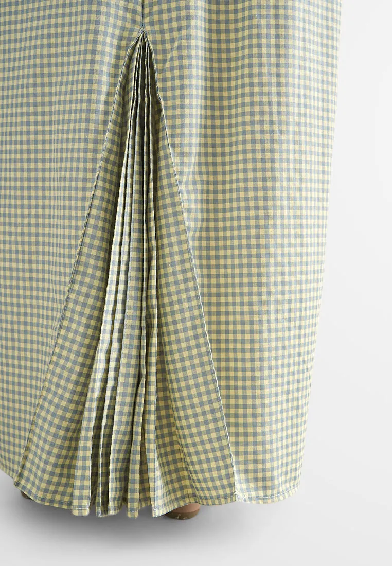 Gigi Gingham Back Fan Long Skirt