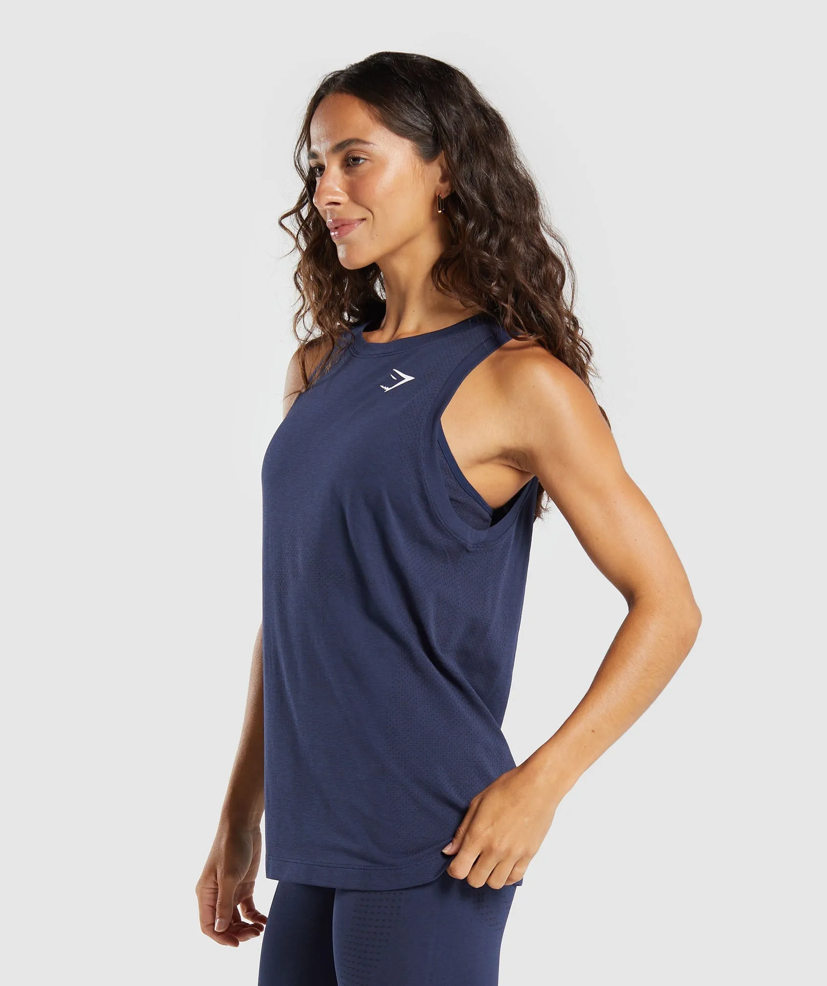 Gymshark Vital Seamless Light Tank - Heavy Blue/ Marl