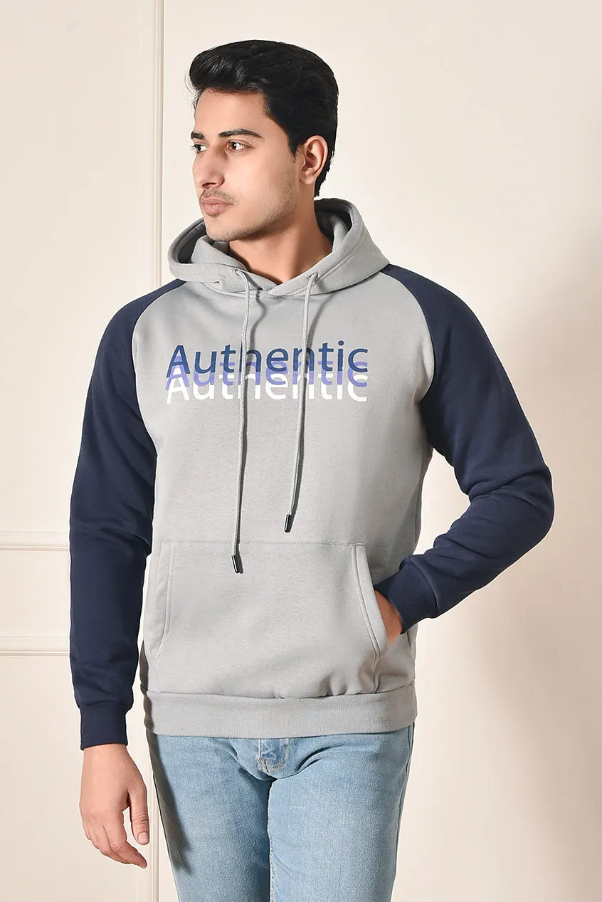 Imported Men's Grey and Navy Blue Hoodie