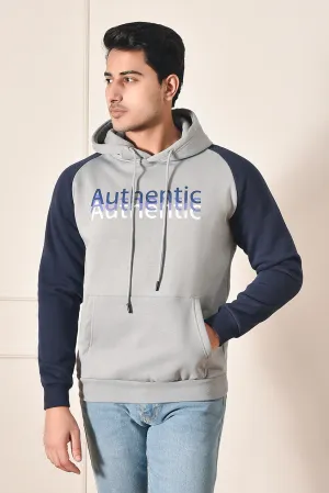 Imported Men's Grey and Navy Blue Hoodie