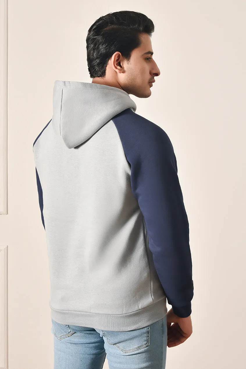 Imported Men's Grey and Navy Blue Hoodie