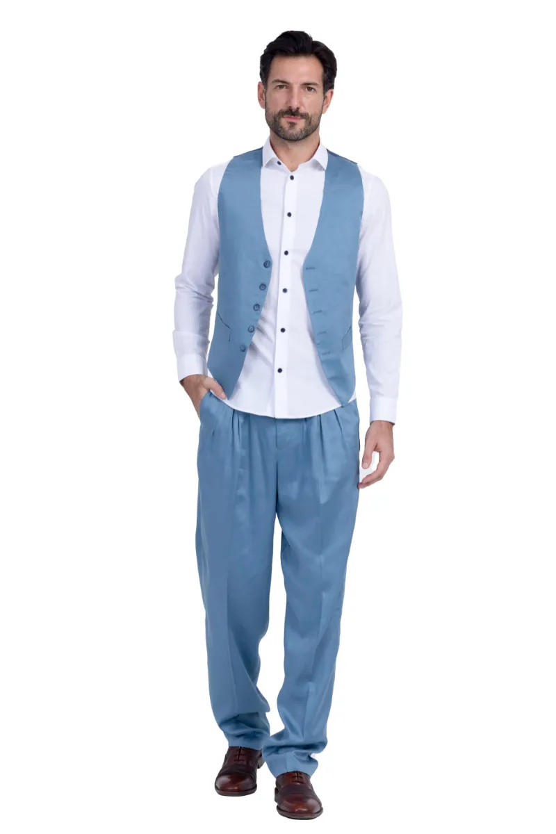 Indigo Blue Men's Tango Pants With Three Pleats