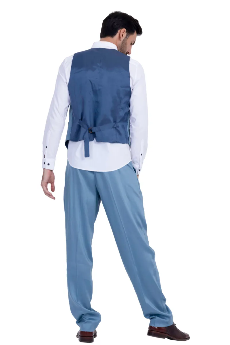 Indigo Blue Men's Tango Pants With Three Pleats