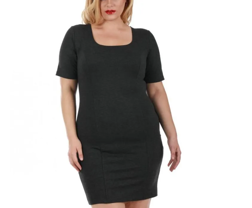 InstantFigure Curvy Plus Size Short Dress Short Sleeves 168027C