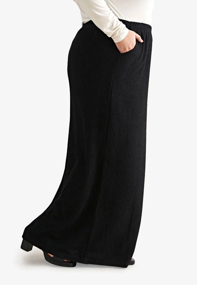 Kalina Knitted Long Straight Cut Skirt