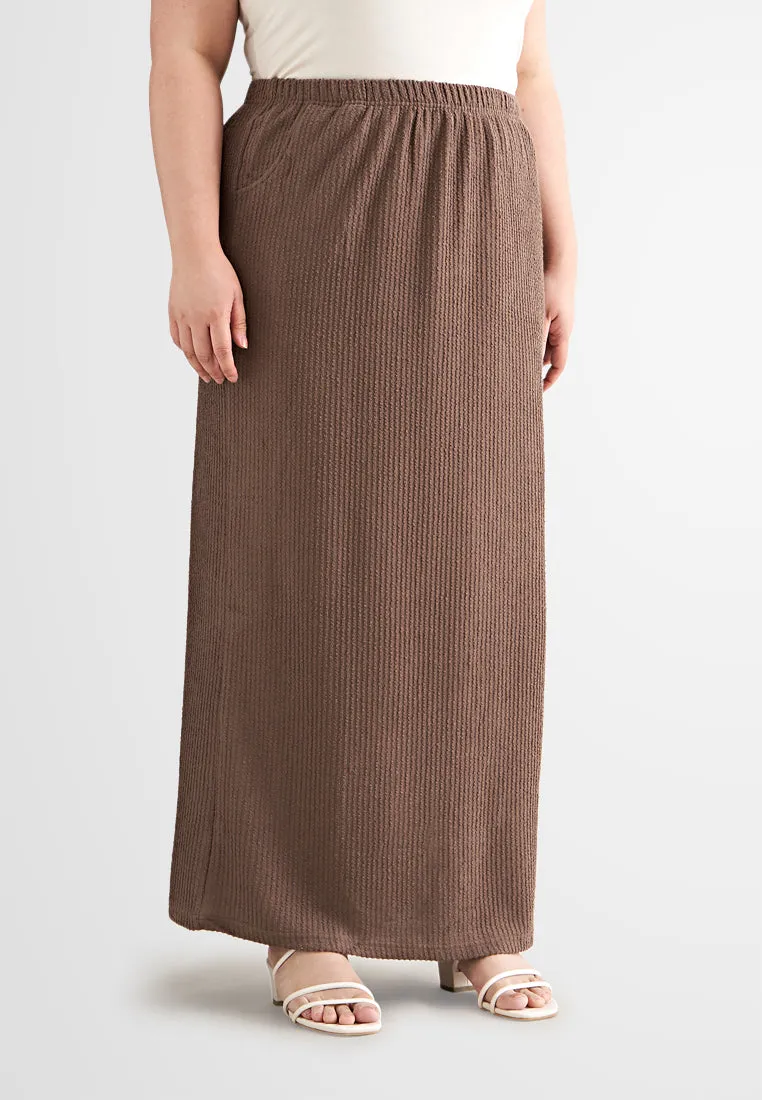 Kalina Knitted Long Straight Cut Skirt