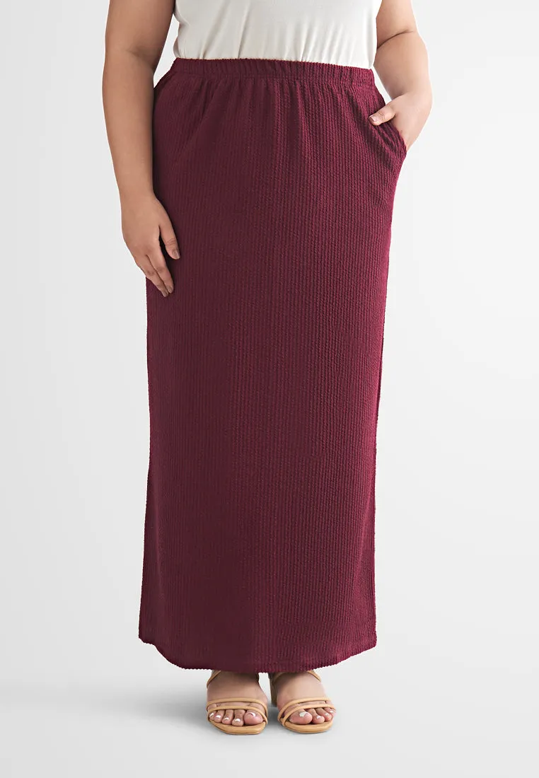 Kalina Knitted Long Straight Cut Skirt