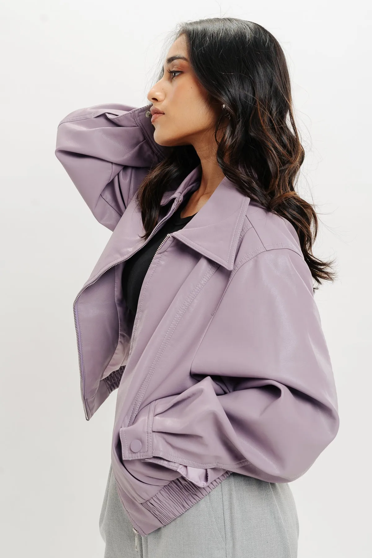 Lavender Leather Jacket