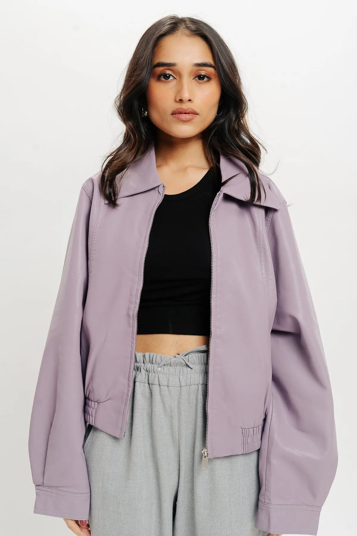 Lavender Leather Jacket