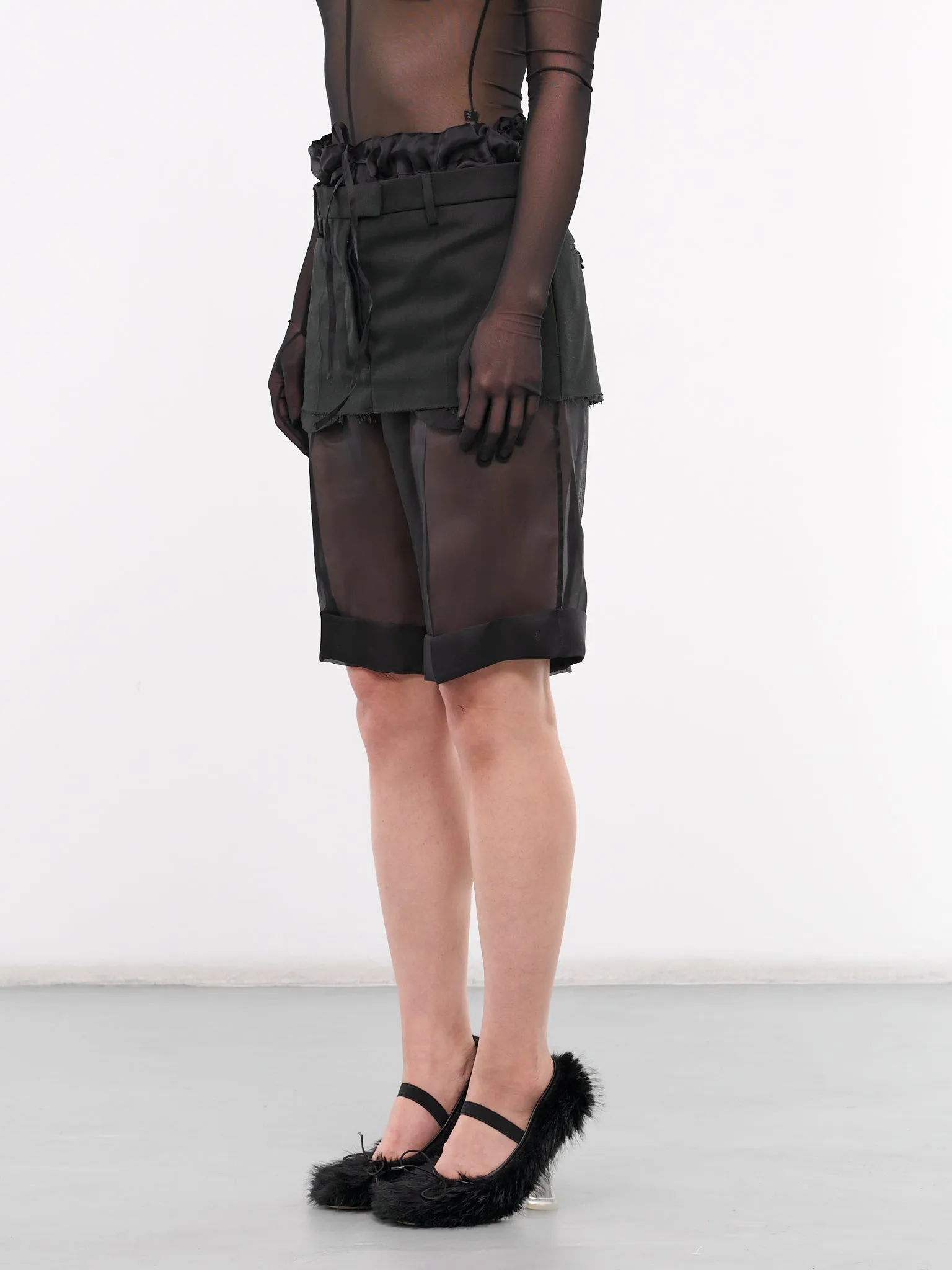 Layered Skirt Shorts (S51ME0024-MTN028-900-BLACK)