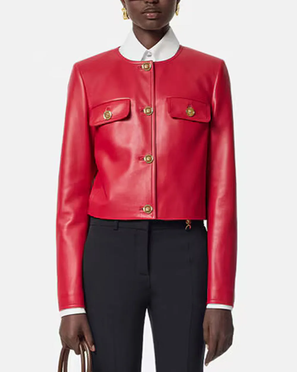 Lipstick Red Leather Jacket