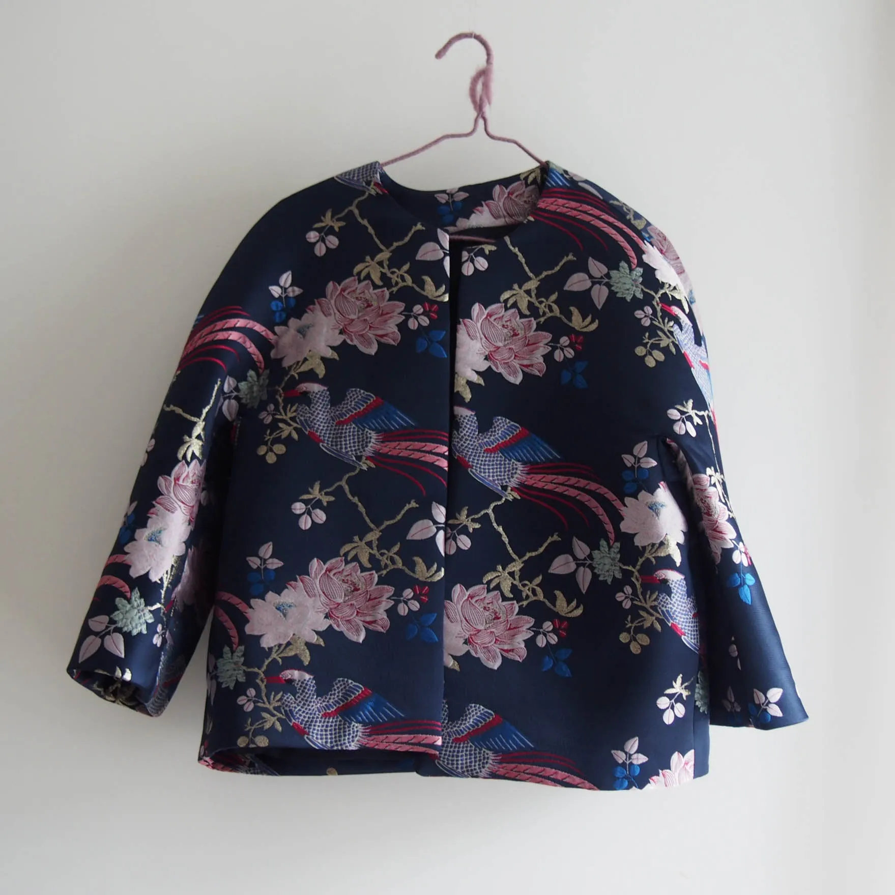 <RS18J07G-001> ORIENTAL BIRDS Woven Textile Jacket