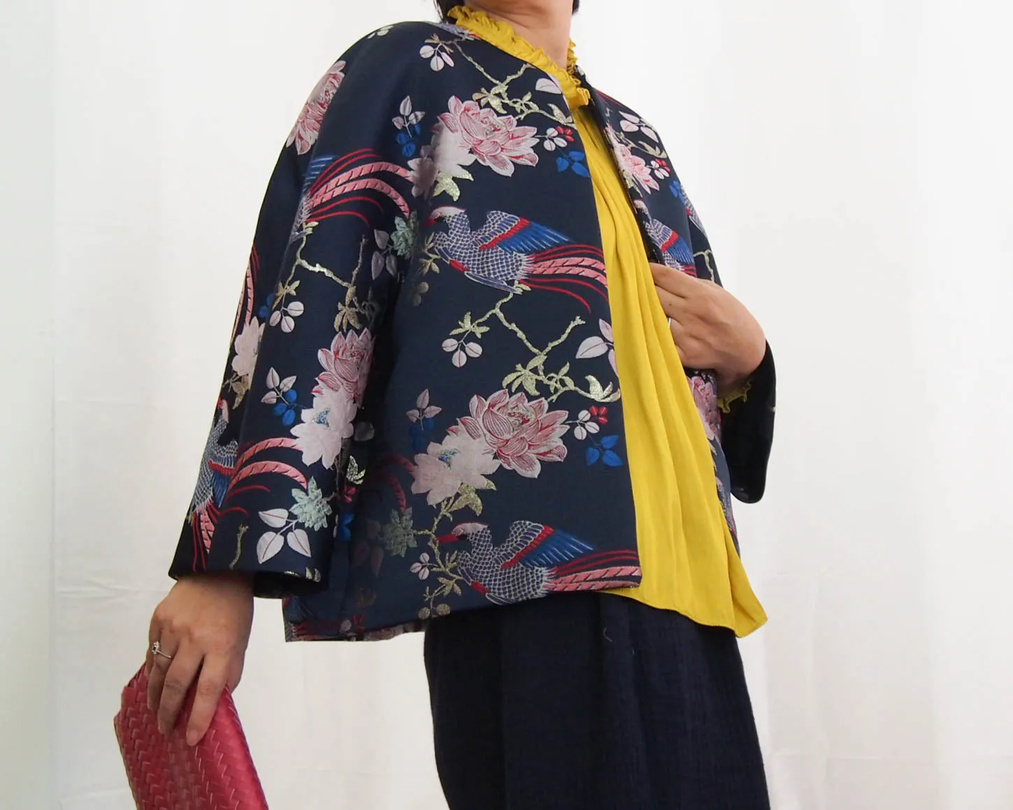 <RS18J07G-001> ORIENTAL BIRDS Woven Textile Jacket